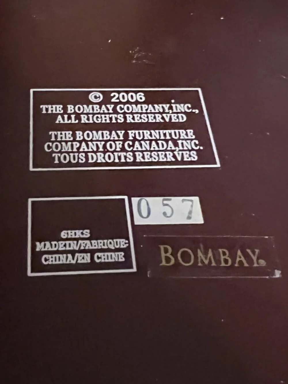 The Bombay Company beige velvet
